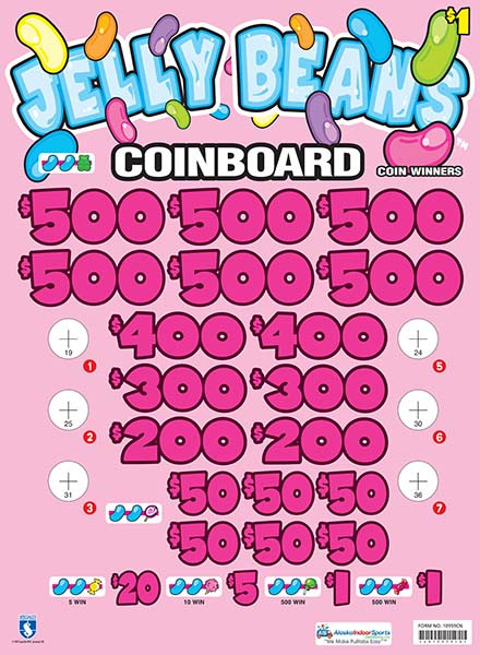 Jelly Bean Coinboard 3W $1 6@$500 $1B 24% 8280