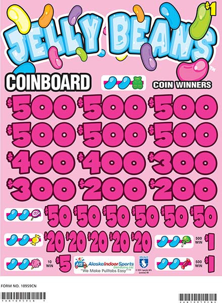 Jelly Bean Coinboard 3W $1 6@$500 $1B 24% 8280