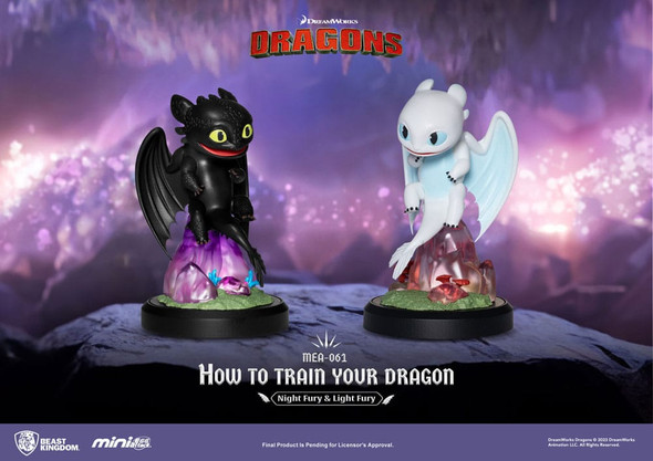 PREORDINE+ CHIUSO 06/2024 How To Train Your Dragon Mini Egg Attack Figures 2-Pack Night Fury & Light Fury 10 cm