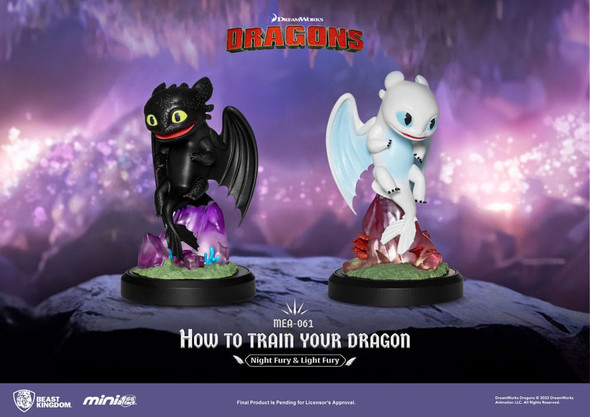 PREORDINE+ CHIUSO 06/2024 How To Train Your Dragon Mini Egg Attack Figures 2-Pack Night Fury & Light Fury 10 cm