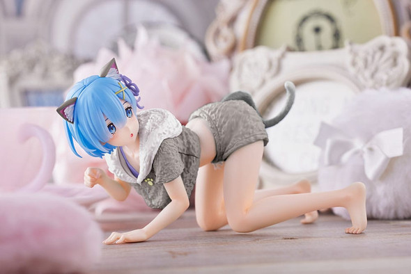 PREORDINE+ 08/2024 Re:Zero - Starting Life in Another World PVC Statue Rem Cat Roomwear Version Renewal Edition