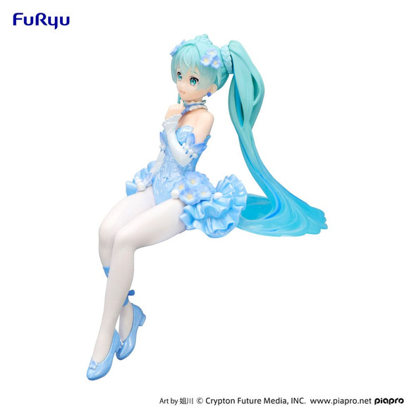 PREORDINE+ 05/2025 Hatsune Miku Noodle Stopper Figure Flower Fairy Nemophila Pail Blue Color Ver. 15 cm