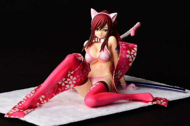 SU ORDINAZIONE Fairy Tail Statue 1/6 Erza Scarlet - Cherry Blossom CAT Gravure_Style 13 cm