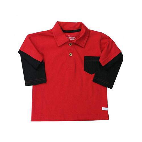 Rugged Butts Red And Black Layered Polo Shirt