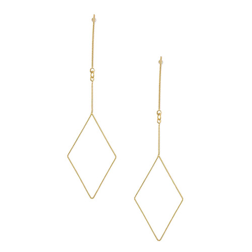 Rockstar Diamond Drop Earrings in Gold