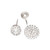 Sterling Silver Round Paved Ear Jacket Earrings