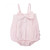 Ruffle Butts Pink Seersucker Bow-Front Bubble Romper