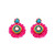 Panacea Hot Pink and Turquoise Fringe Statement Earrings