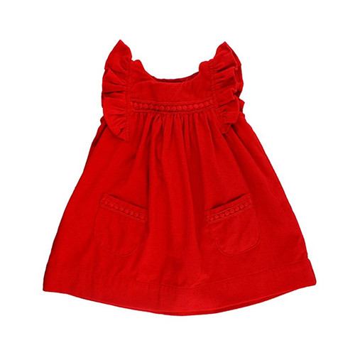 red corduroy jumper dress