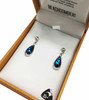 Paua Earrings Silvertone Boxed