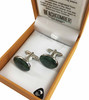 NZ Pounamu Silvertone Cufflinks Boxed