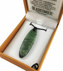 NZ Pounamu Elongated Oval Pendant Boxed