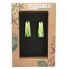 BBJ306E Earrings Pearl Green Leaf  - Boxed