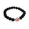 KL30c Rose Quartz Lava Bracelet