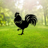 BAMD109 Rooster Steel Garden Art Black