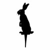 BAMD105 Whiskers Hare Steel Garden Art Black