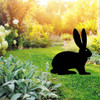 BAMD106  Sitting Hare Steel Garden Art Black