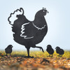 BAMD204 Mother Hen Steel Garden Art Black