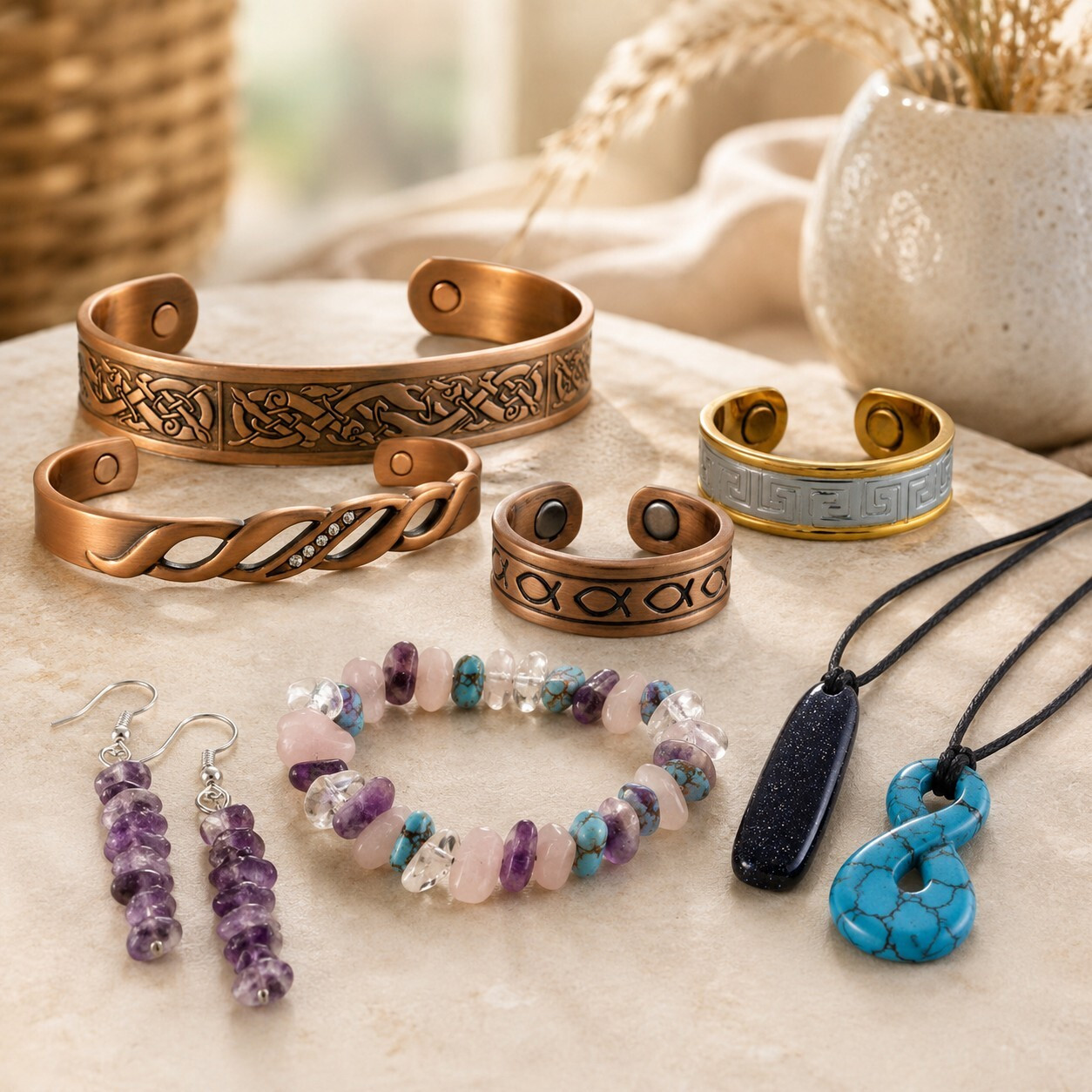 Gemstone and Copper Jewellery