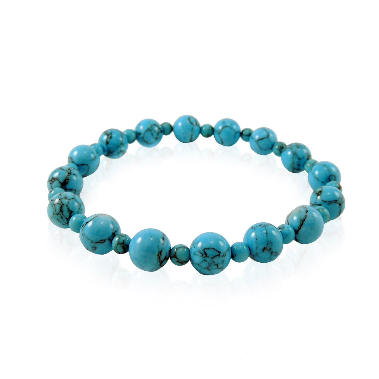 Howlite Turquoise bracelet Flat faceted Rondelle  AAA quality  8mm   1pc Copy  Moksa