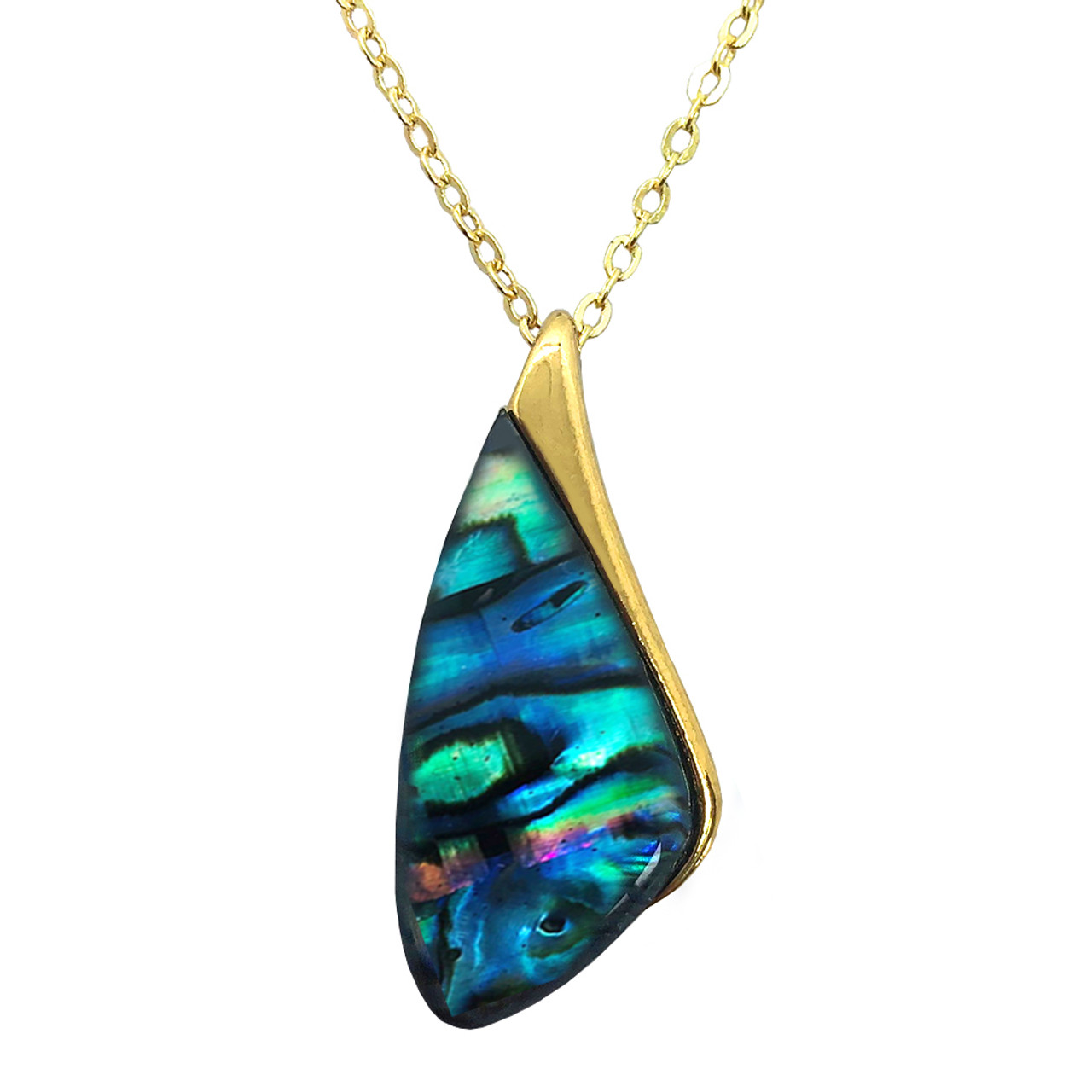 Paua Pendant Gold Plated