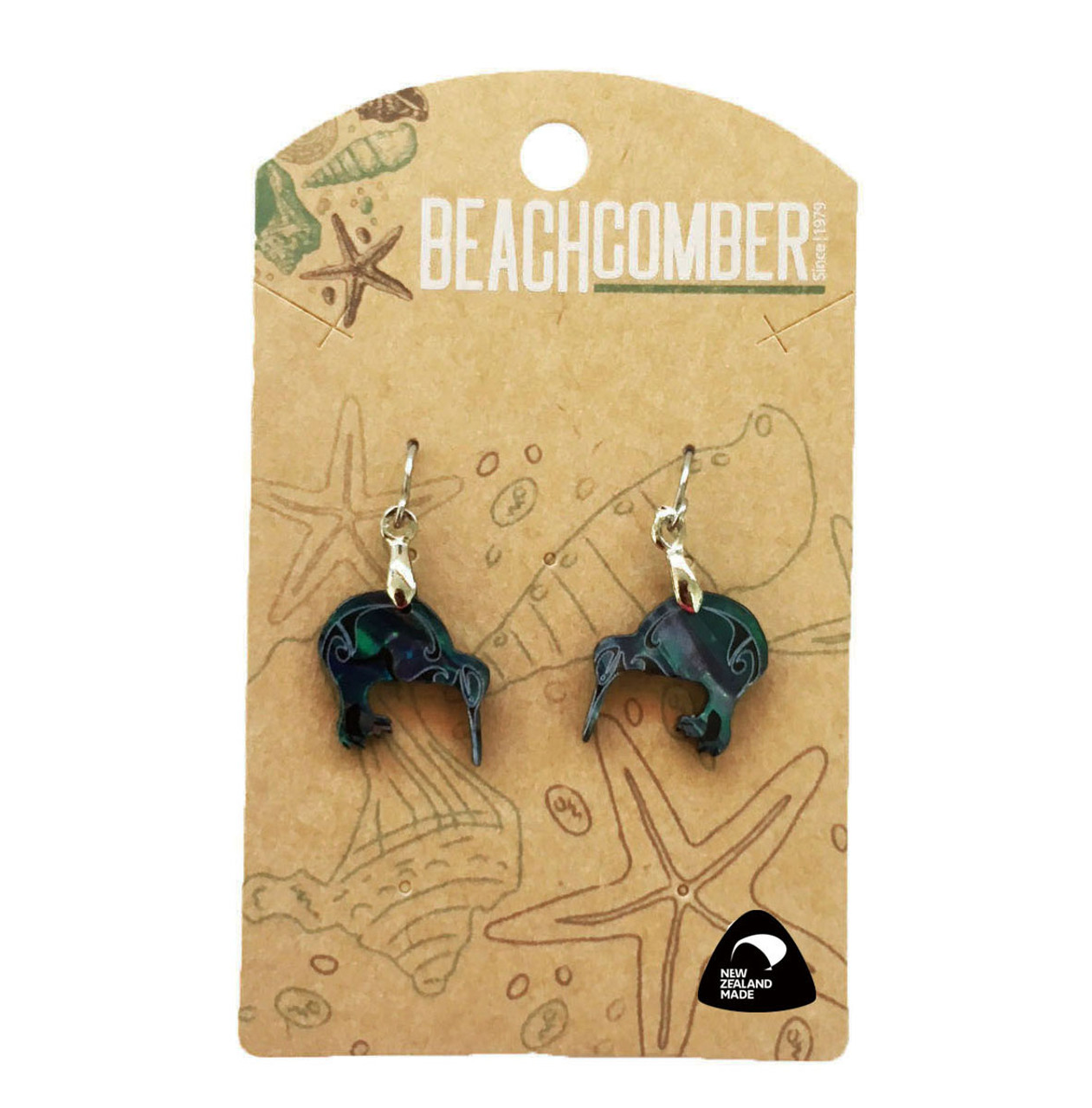 BCJ1525E Paua Earrings Small Kiwi