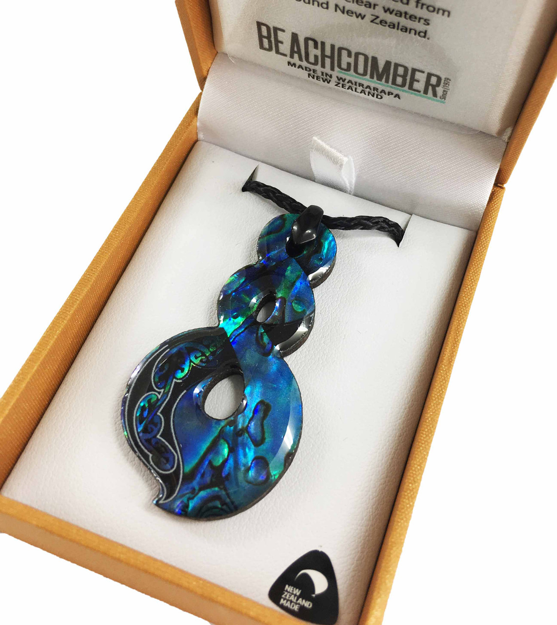 Paua Pendant Triple Twist Tattoo Boxed