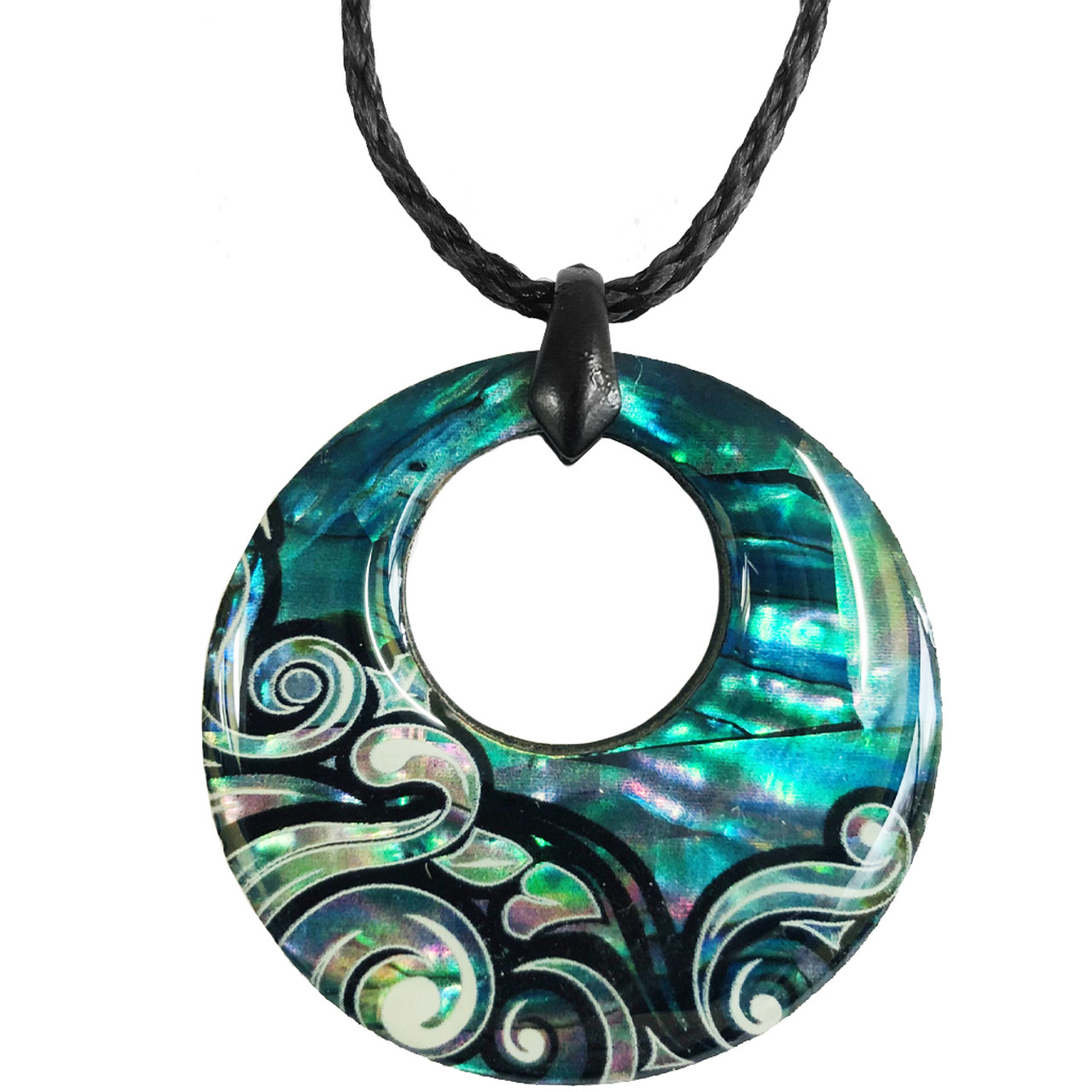 Paua Pendant Creole Wave