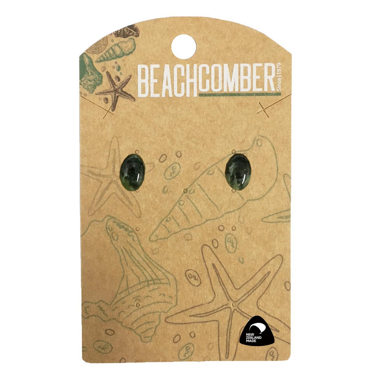 NZ Pounamu Studs  Carded