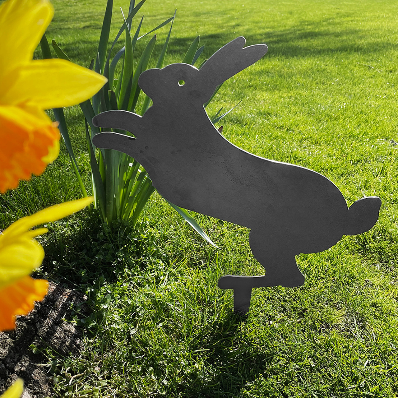 BAMA107 Jumping Rabbit Corten Steel Garden Art