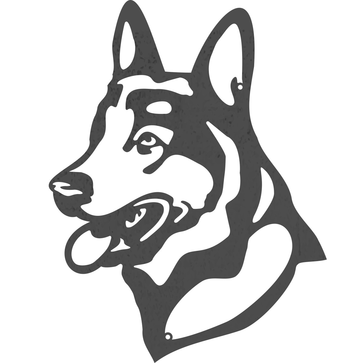 German Shepherd Head Corten Steel Wall Art