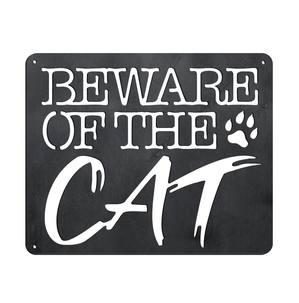 Beware of the Cat Corten Steel Wall Art