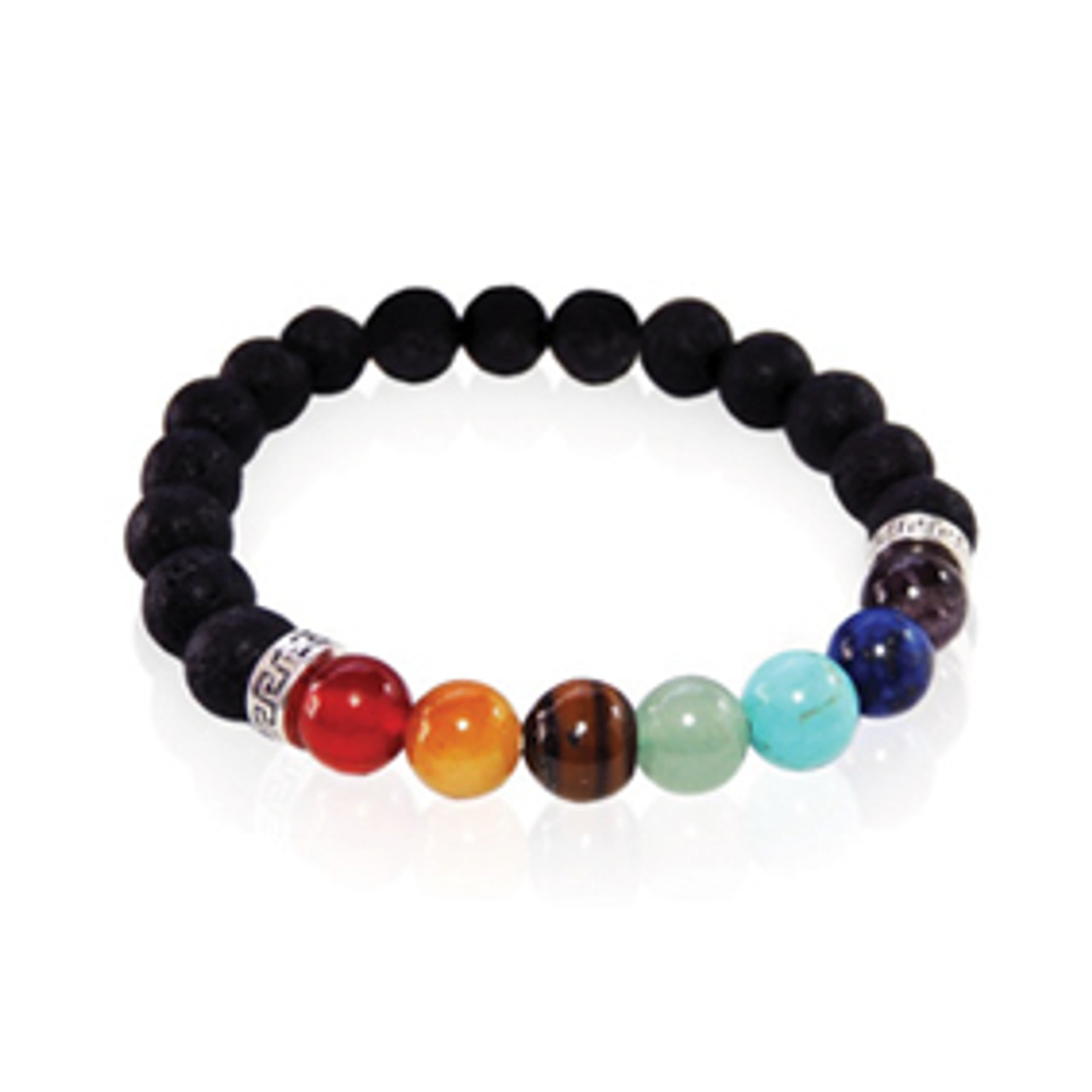 KL32a 7 Chakra Lava Bracelet