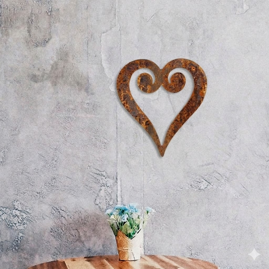 Corten steel heart - aged