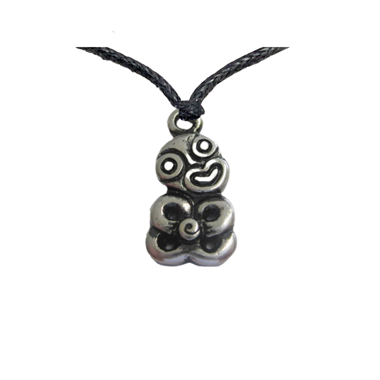 Pewter pendant on chain - Tiki