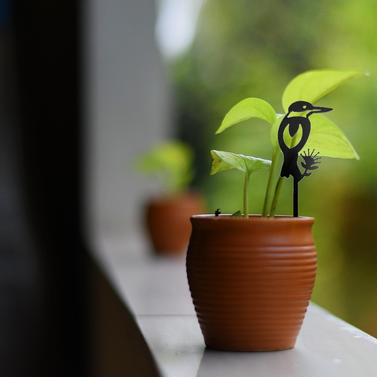 BAMA306 Kingfisher Corten Steel Pot Plant Art