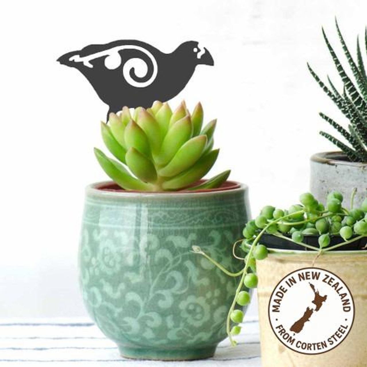BAMA309 Takahe Corten Steel Pot Plant Art
