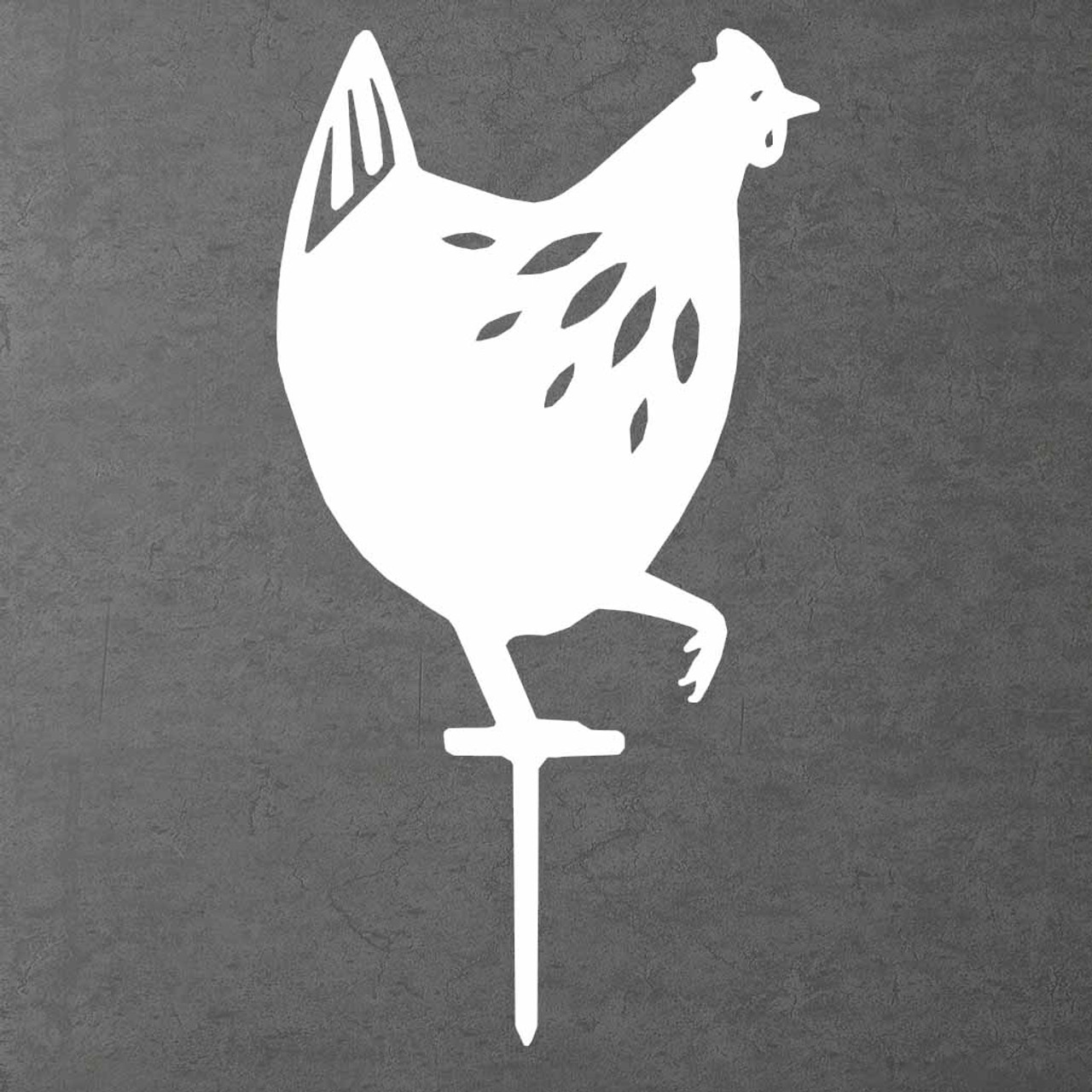 BAMC202 Chook 2 Steel Garden Art White