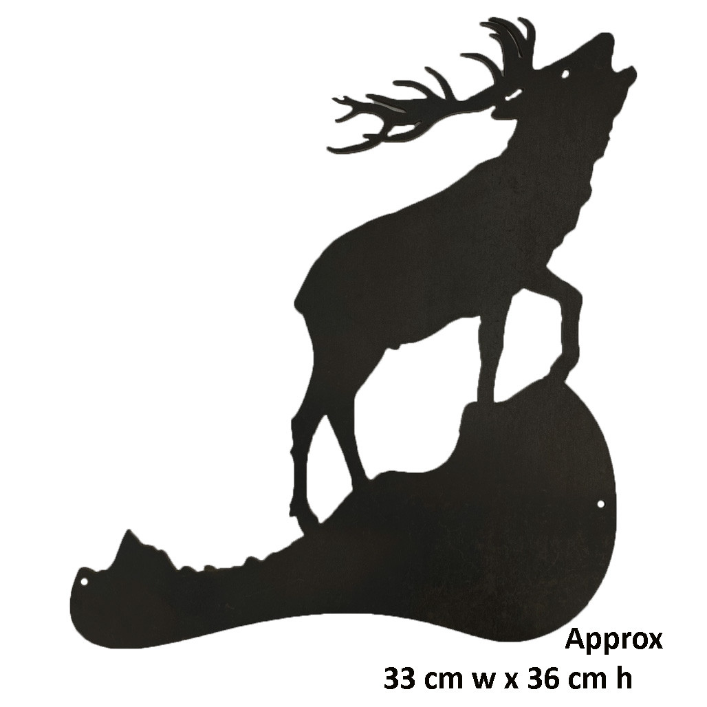 Stag Roaring Metal Wall Art