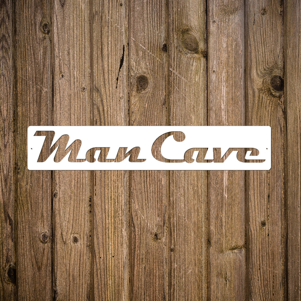 BAMC583 Man Cave Sign Steel Art White