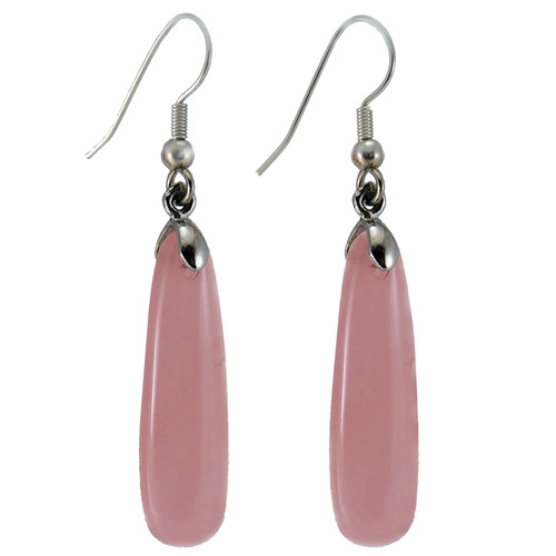 White Finish Rose Quartz Teardrop Dangler Earrings In Sterling Silver  Design by V&A Jewellers at Pernia's Pop Up Shop 2024