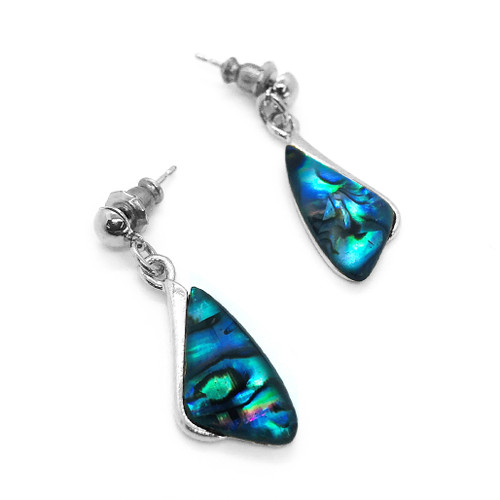 Paua Earrings Silvertone