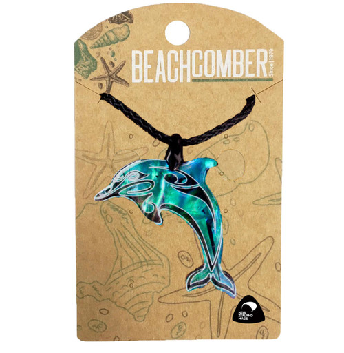 BCJ1536P Paua Pendant Dolphin Tattoo