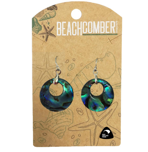 Small Creole Paua Earrings - Carded