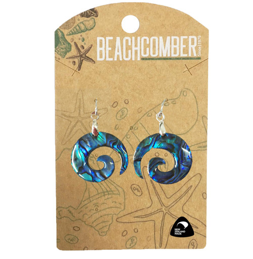 BCJ1554E Paua Earrings Small Koru