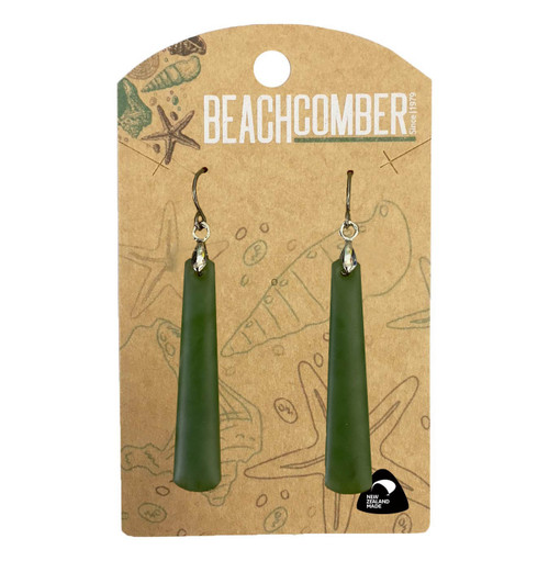 NZ Pounamu Earrings Toki Carded