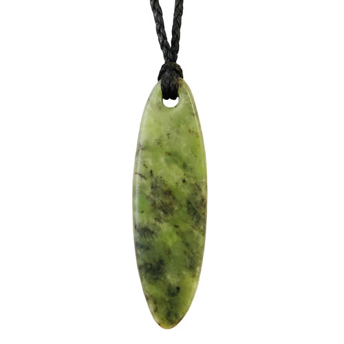NZ Pounamu Elongated Oval Pendant