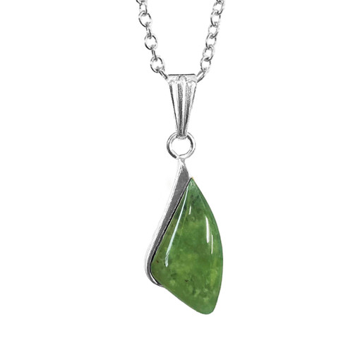 BBJ4210P NZ Pounamu Pendant Silvertone