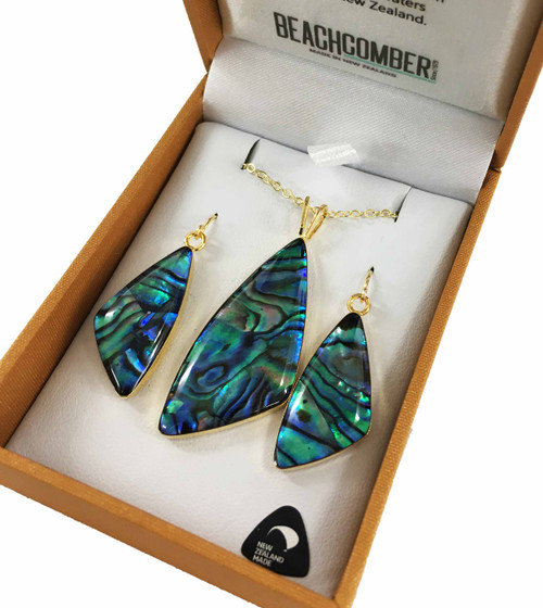 Paua Set Gold Plated Boxed