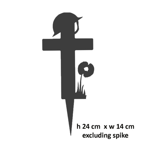 Cross with Poppy Garden Art – Corten Steel